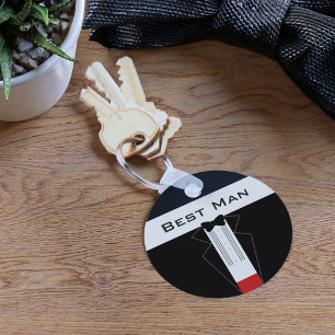 Tuxedo Best Man Personalised Wedding Keychain