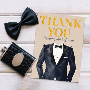 Tuxedo Best Man Thank You Card 