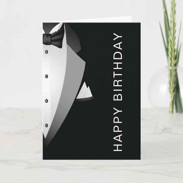 tuxedo birthday greeting card (Front)