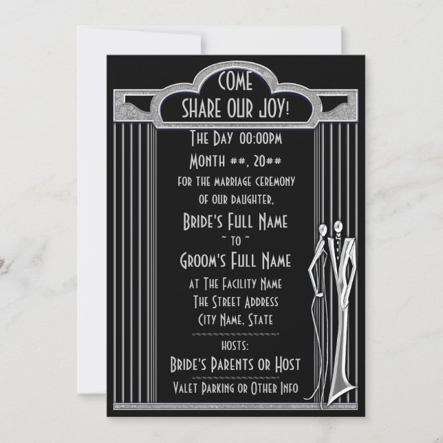 Tuxedo - Black and Silver (Unlocked) Invitation (Front)