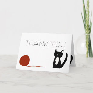 Tuxedo Black and White Cat Thank You