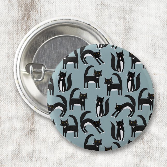 Tuxedo Black and White Cats 3 Cm Round Badge (Creator Uploaded)