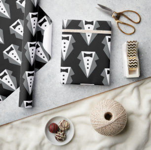 Tuxedo Black Tie Father's Day Wrapping Paper