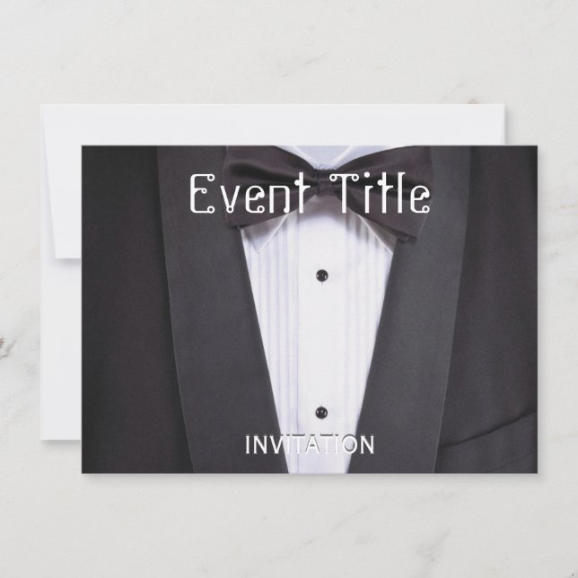Tuxedo Black tie party formal Invitation (Front)