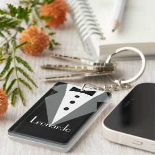 Tuxedo Black Tie Personalised Key Ring