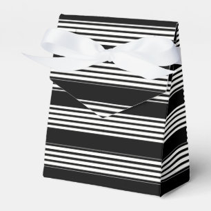 Tuxedo Black & White Multi Stripe Favour Box