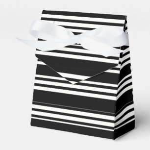 Tuxedo Black & White Triple Stripe Favour Box