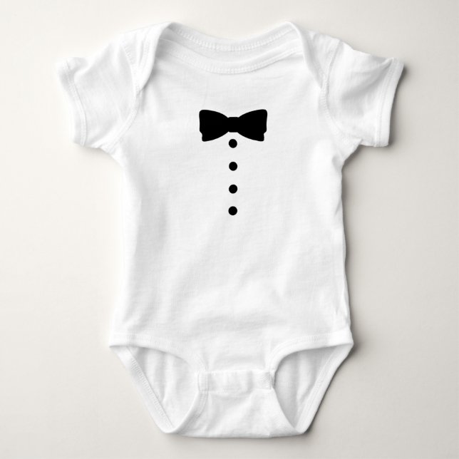 Tuxedo Bow tie Apparel Formal Baby Bodysuit (Front)