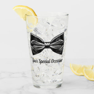 Tuxedo Bow Tie Personalised Glass