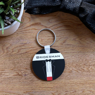 Tuxedo Bridesman Wedding Favour Keychain