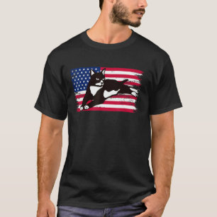 Tuxedo Cat American Flag Glasses 4th Of July Tuxed T-Shirt