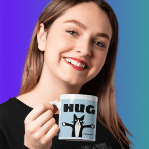 TUXEDO CAT ART COFFEE MUG, PANDA KITTY CARTOON MUG