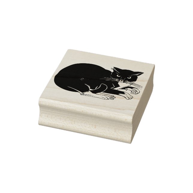 tuxedo cat art stamp (Stamp)