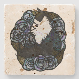 Tuxedo Cat Artwork  Stone Coaster