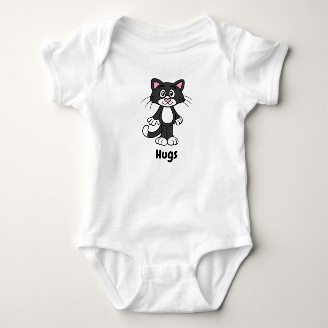 Tuxedo cat baby bodysuit (Front)