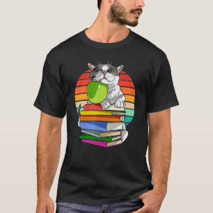 Tuxedo Cat Back To School Bookworm T-Shirt