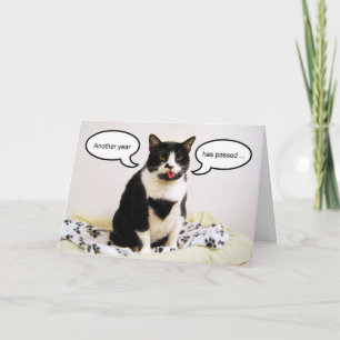 Tuxedo Cat Birthday Humour Card