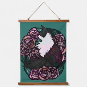 Tuxedo Cat Black and white kitty cats Hanging Tapestry