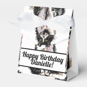 Tuxedo Cat Black Birthday Cats Cake Favour Box