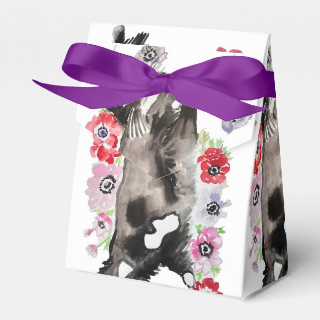 Tuxedo Cat Black White Cats Birthday Favor Box (Front Side)