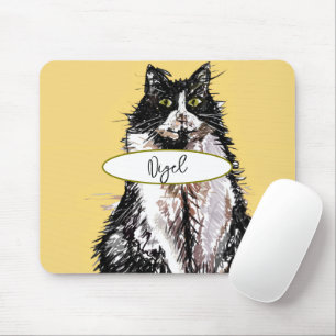 Tuxedo Cat Black White Cats Mens Boys Whimsical Mouse Mat