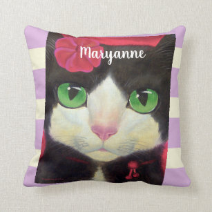 Black And White Tuxedo Cat Decorative u0026 Throw Cushions Zazzle UK