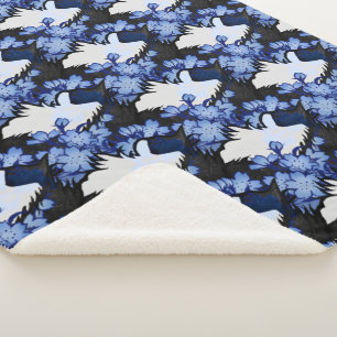 Tuxedo Cat blue tuxedo cats artwork tuxie cat Sherpa Blanket