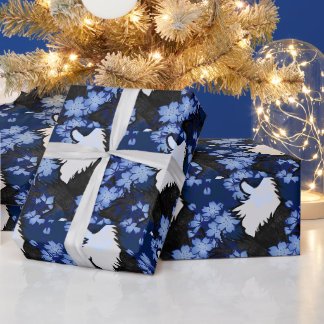 Tuxedo Cat blue tuxedo cats artwork tuxie cat Wrapping Paper
