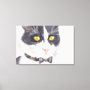 Tuxedo cat canvas print