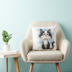 Tuxedo Cat Cartoon Cushion