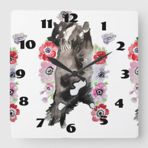 Tuxedo Cat Cats Art Animal Childs Room Clock