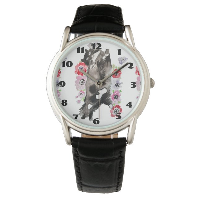 Tuxedo Cat Cats Art Animal Childs Room Watch (Front)