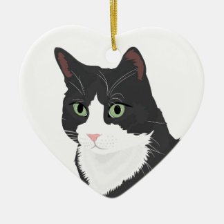 Tuxedo Cat Ceramic Tree Decoration