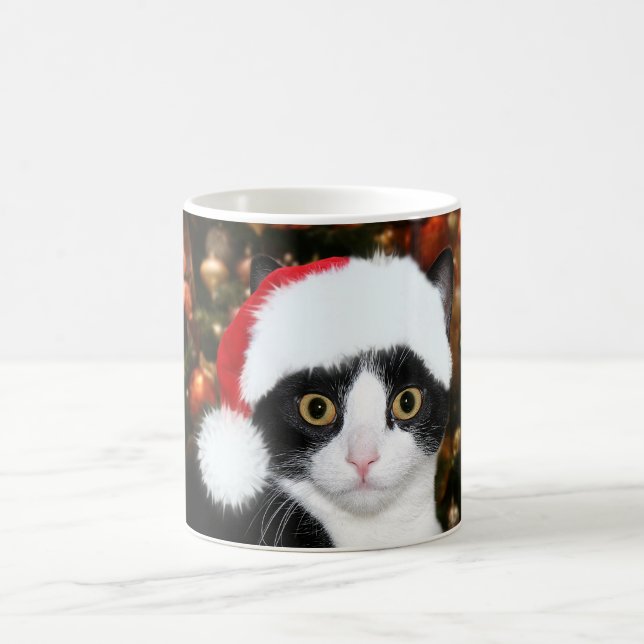 Tuxedo cat Christmas Coffee Mug (Center)
