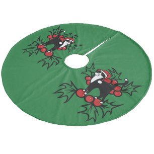 Tuxedo Cat Christmas Fleece Tree Skirt