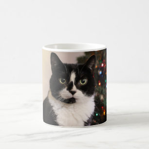 Tuxedo Cat Christmas Mug