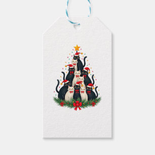 Tuxedo Cat Christmas Tree Tuxedo Cat Lights Xmas M Gift Tags