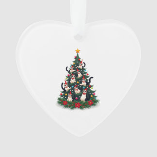 Tuxedo Cat Christmas Tree Tuxedo Cat Lights Xmas M Ornament