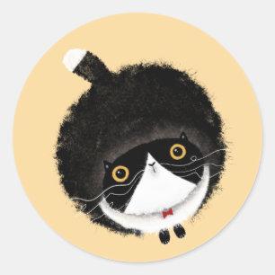 Tuxedo Cat Classic Round Sticker