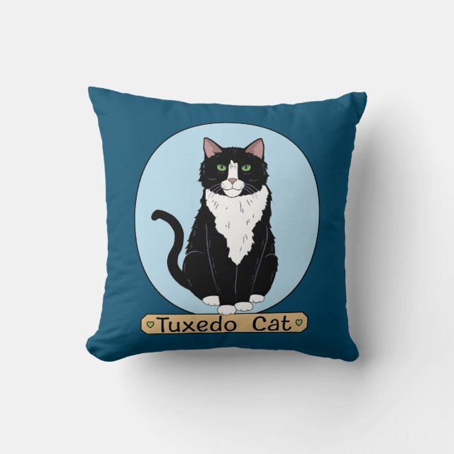 Tuxedo Cat Cushion (Front)