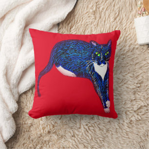 Tuxedo cat cushion cat lovers pillow