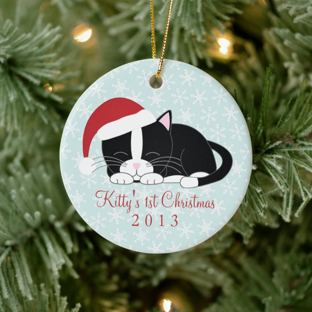 Tuxedo Cat Custom Christmas Ornaments (Tree)