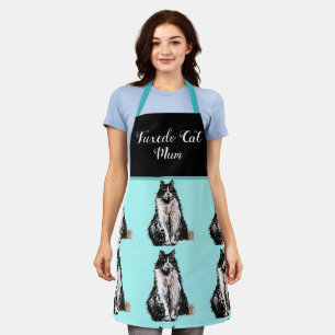 Tuxedo Cat Cute Cats Black White Animal Mum Apron