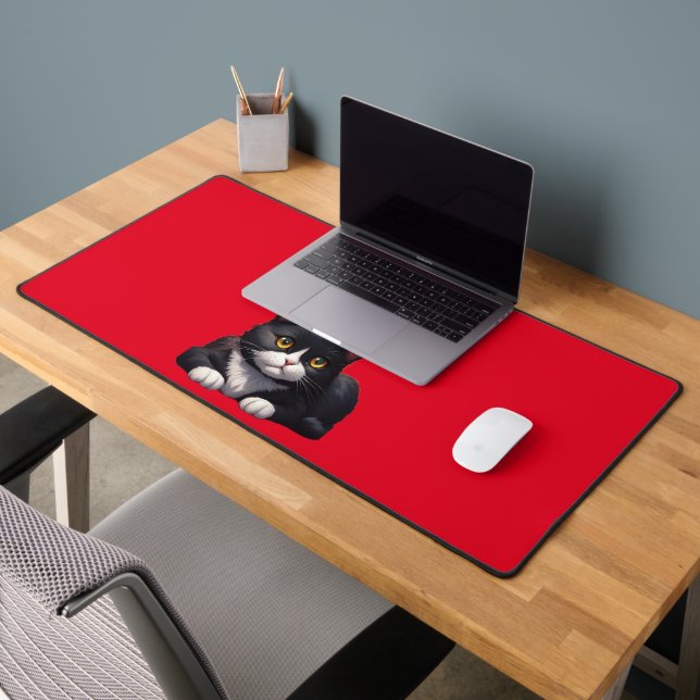 TUXEDO CAT CUTE Desk Mat (Office 2)