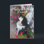Tuxedo Cat Cute Pretty Flowers Cats Birthday Card<br><div class="desc">Tuxedo Cat Cute Pretty Flowers Cats Birthday Card,  with a fully customisable name. Designed from one of my original photos,  a must for all cat lovers!.</div>