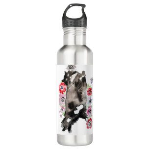 Tuxedo Cat Cute Pretty Flowers Cats Watercolor 710 Ml Water Bottle