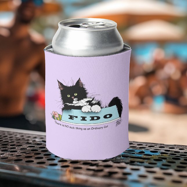 Tuxedo Cat Dog's bowl Can Cooler (Creator Uploaded)