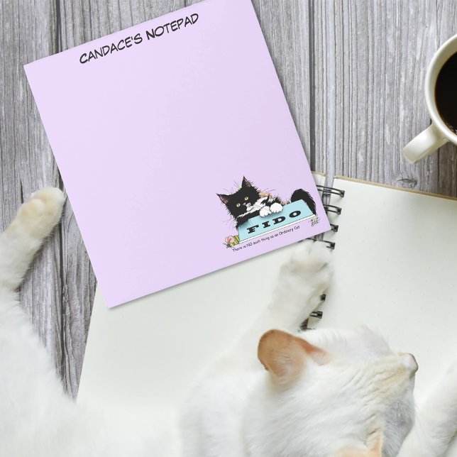 Tuxedo Cat Dog's Bowl Notepad (Creator Uploaded)