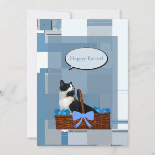 Tuxedo Cat Easter Holiday Card