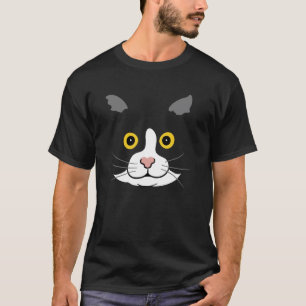 Tuxedo Cat Face Cute Handsome Kitty Feline Fancy K T-Shirt